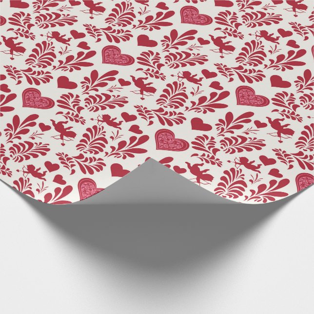 papel rojo y blanco para regalos de los amantes (Esquina)