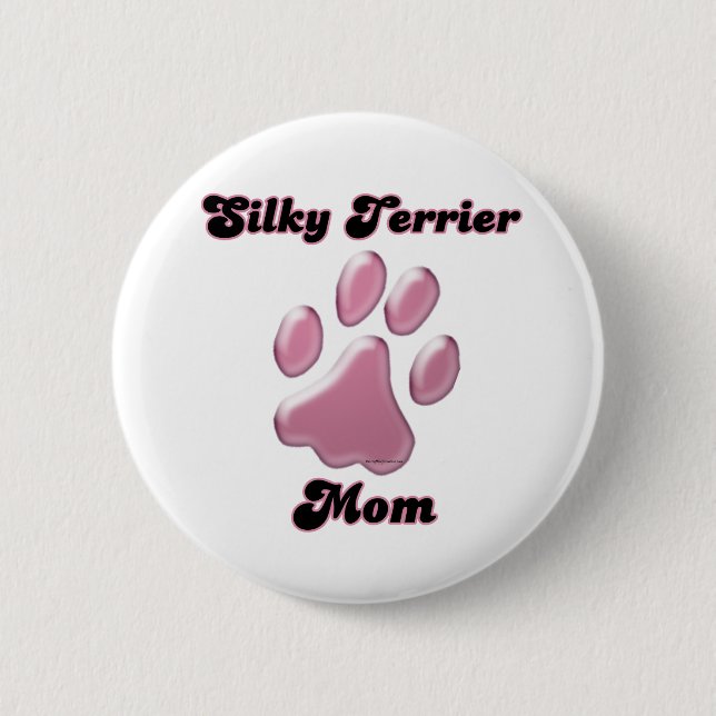 Papel rosa de mamá de Silky Terrier - Botón (Anverso)
