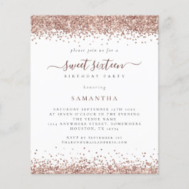 PAPEL | Rosa Purpurina Dorado Dulce Invitación