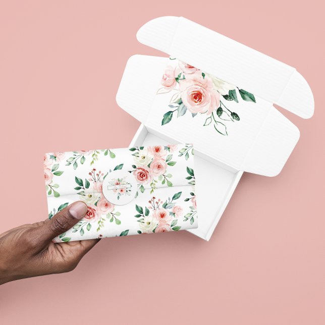 Papel rosa rosado para el tejido acuático (Celebrate someone special with this watercolor pink rose tissue paper! Matching collection! )