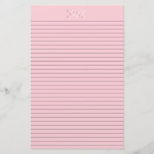 Papel rosado Monograma líneas opcionales