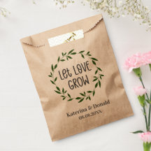 Rustic Deja que el amor crezca la bolsa de bodas d