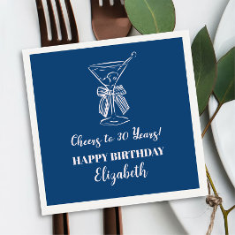 Papel Saludos modernos azules y rosas a la servilleta de