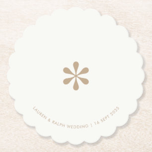 Papel Sandy Beige Pareja Simple Chic Posavasos de Pape