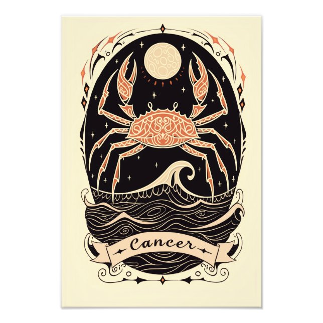 Papel satinado de fotografía Cáncer de zodiaco cel (Frente)