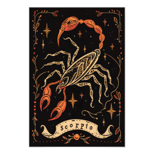 Papel satino de foto Scorpio Zodiac celeste