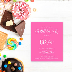 PAPEL   Script Hot Pink 10th Birthday Party