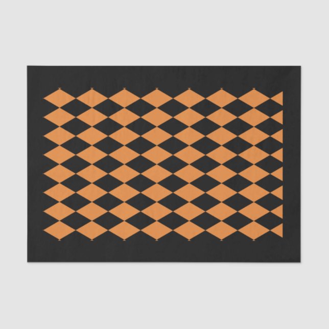 papel seda 10lb, NEGRO del HARLEQUIN y NARANJA (Anverso)