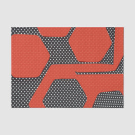 PAPEL SEDA ABSTRACTO BLANCO NEGRO ROJO