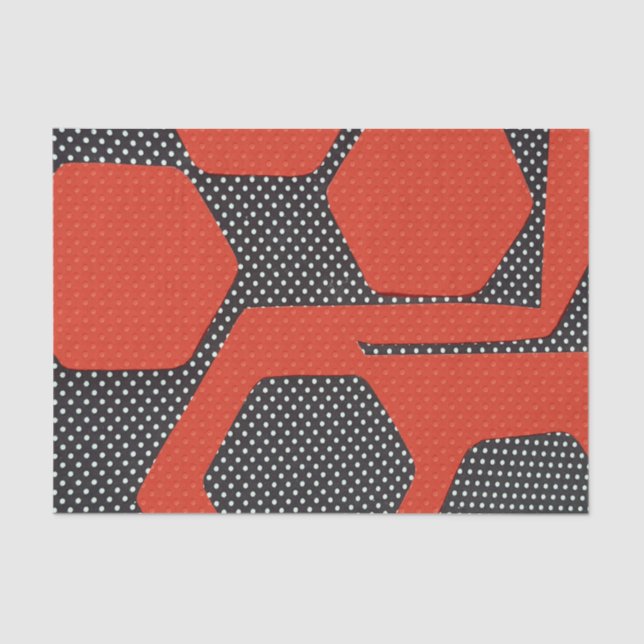 PAPEL SEDA ABSTRACTO BLANCO NEGRO ROJO (Anverso)