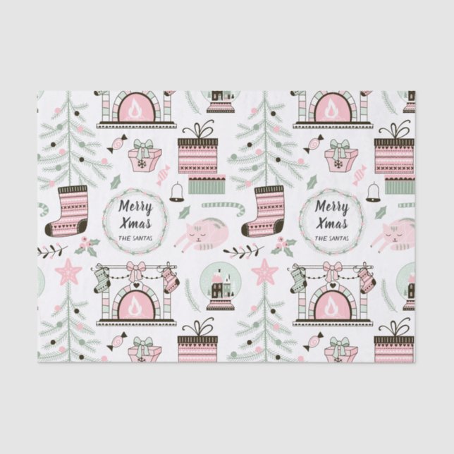 Papel seda acogedor del modelo del navidad del (Anverso)