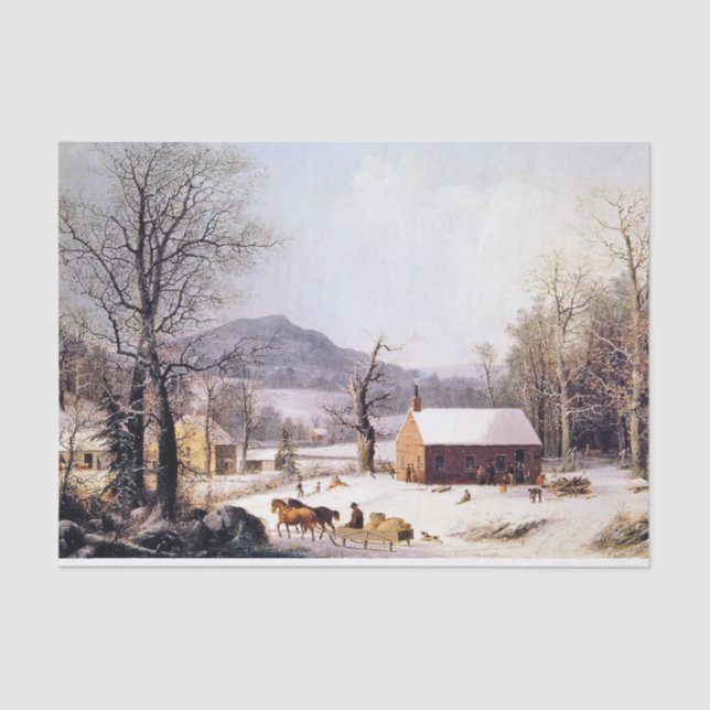 Papel seda americana del invierno Nevado del (Anverso)