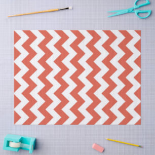 Papel seda anaranjado y blanco del zigzag
