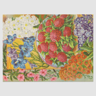Papel seda antiguo de la flor de las publicaciones
