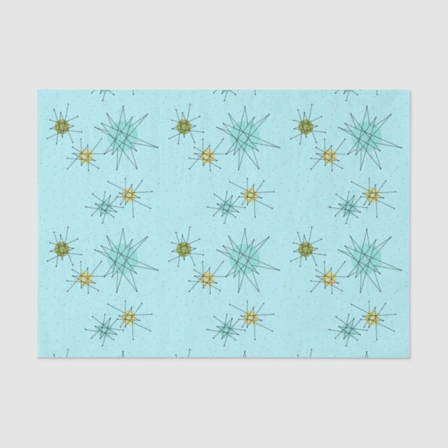 Papel seda atómico azul de Starbursts del huevo (Anverso)
