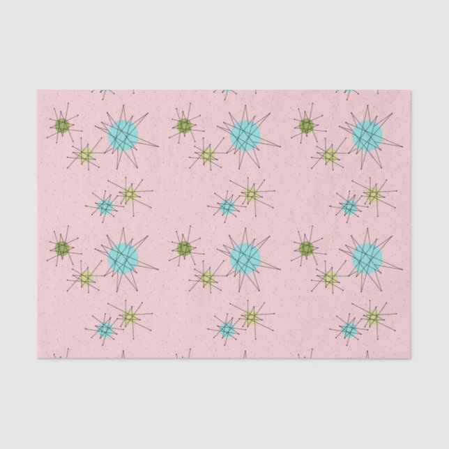 Papel seda atómico icónico rosado de Starbursts (Anverso)