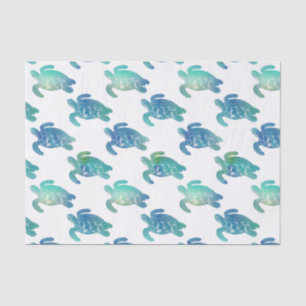 Papel seda azul de la aguamarina de las tortugas