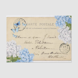 Papel seda azul de la postal de París del