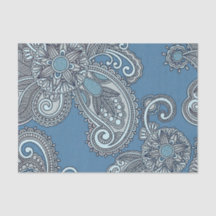 Papel seda azul de Paisley