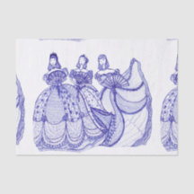 Papel seda azul del modelo de China