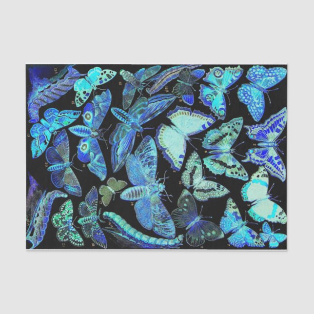 Papel seda azul negro fantasmagórico de la (Anverso)