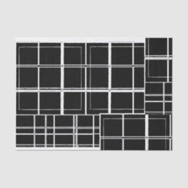 Papel seda blanco y negro de la tela escocesa