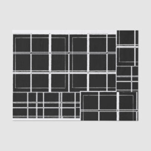 Papel seda blanco y negro de la tela escocesa
