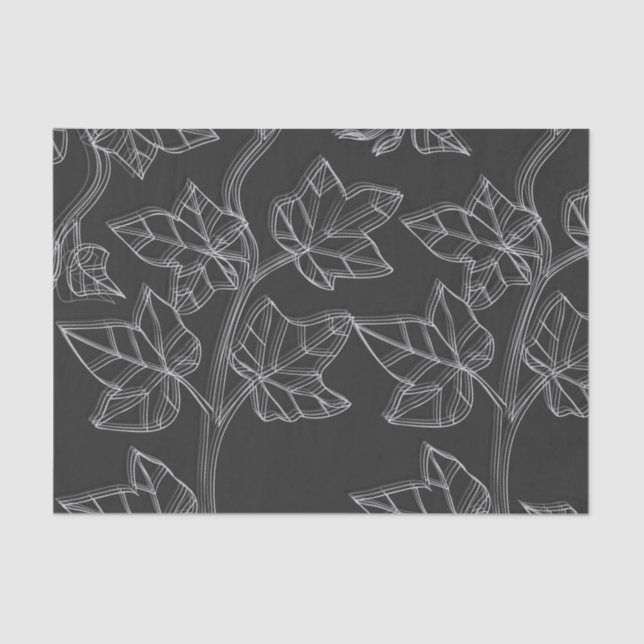 Papel seda blanco y negro de las hojas (Anverso)