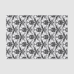 Papel seda blanco y negro del damasco