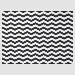 Papel seda blanco y negro del zigzag de Chevron