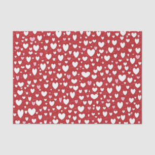 Papel seda blanco y rosado asperjado de los