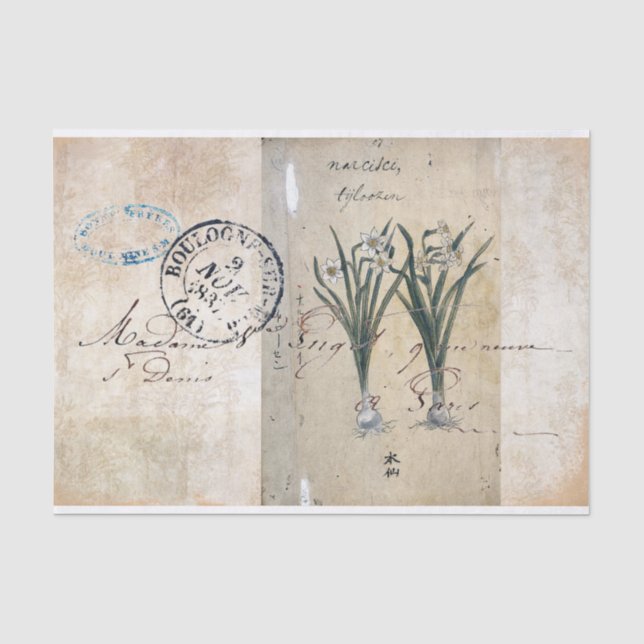 Papel seda botánico del franqueo de París de la (Anverso)