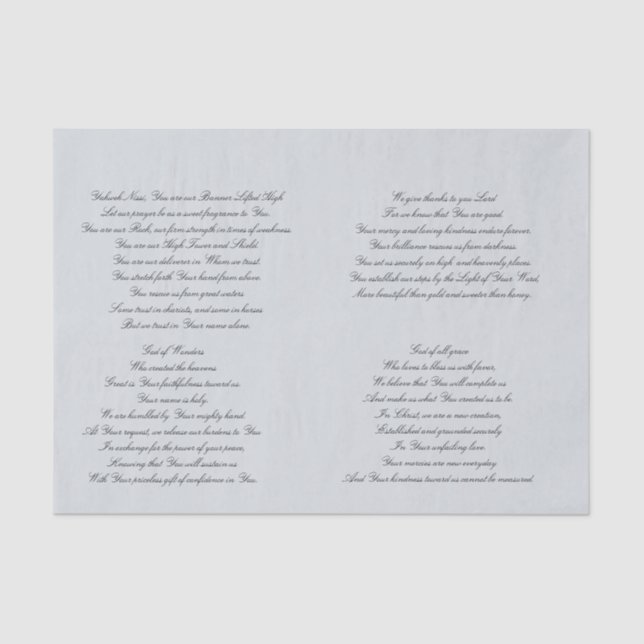 Papel seda cristiano de Decoupage del rezo (Anverso)