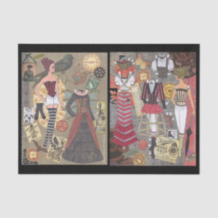 Papel seda de arte de papel banal de la muñeca de