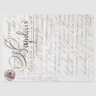 Papel seda de Decoupage de la escritura de