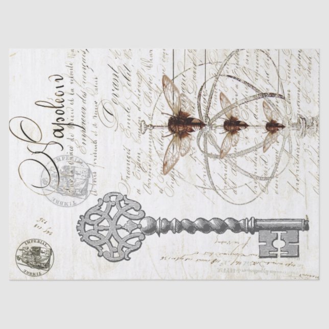 Papel seda de Decoupage de la escritura de la (Anverso)