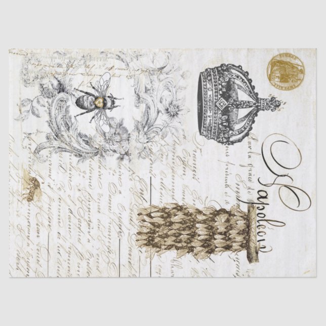 Papel seda de Decoupage de la escritura de la (Anverso)