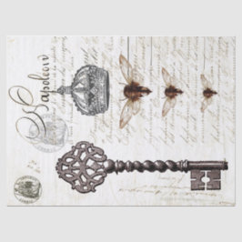 Papel seda de Decoupage de la escritura de la