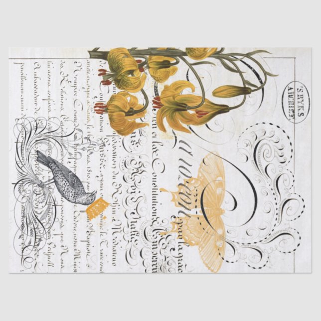 Papel seda de Decoupage del collage de Digitaces (Anverso)