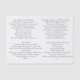 Papel seda de Decoupage del rezo de la escritura