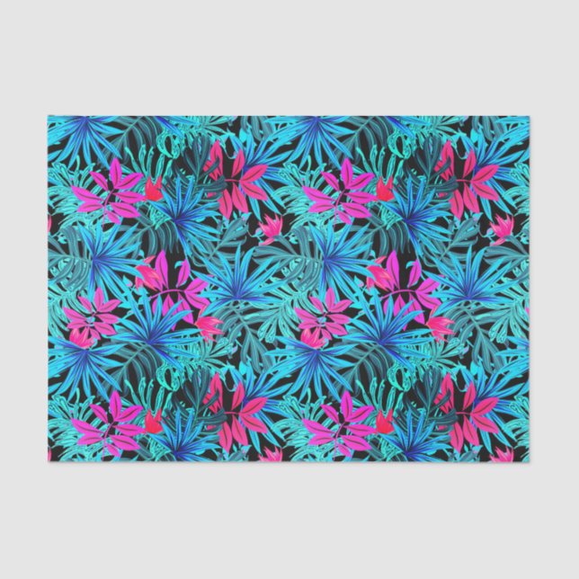 Papel seda de hoja de palma tropical rosado/del (Anverso)