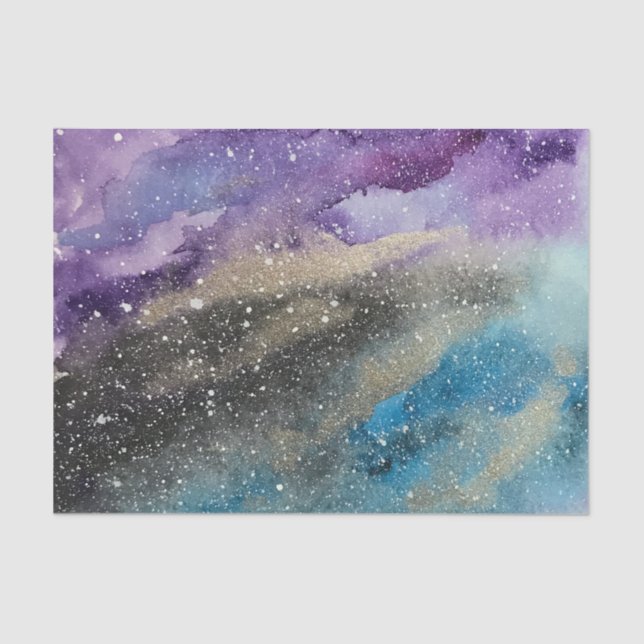 Papel seda de la acuarela del espacio exterior de (Anverso)