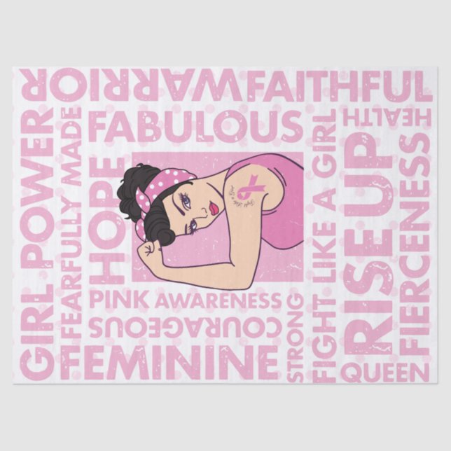 Papel seda de la conciencia del cáncer de pecho (Anverso)