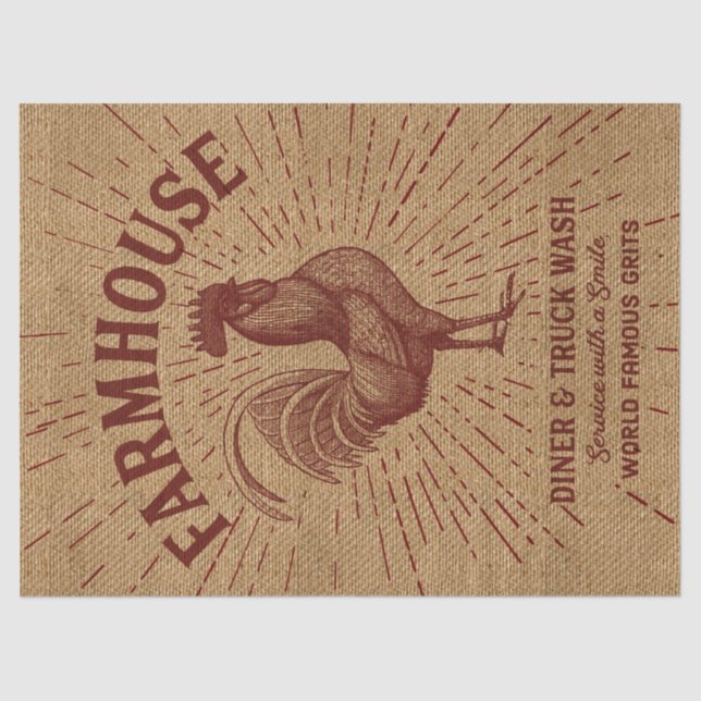 Papel seda de la mirada de la arpillera del gallo (Anverso)