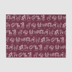 Papel seda de la muestra del zodiaco (rojo)