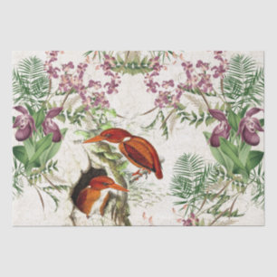 Papel seda de las palmas de la flor de la orquídea