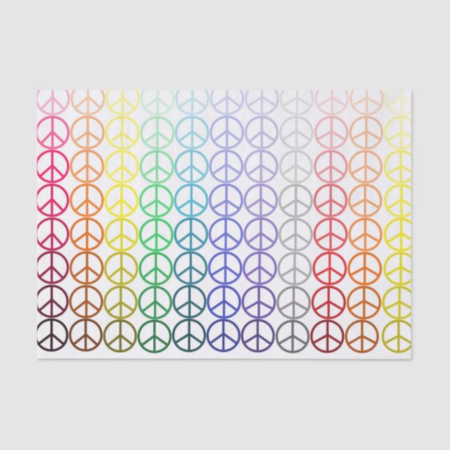 Papel seda de los signos de la paz del arco iris (Anverso)