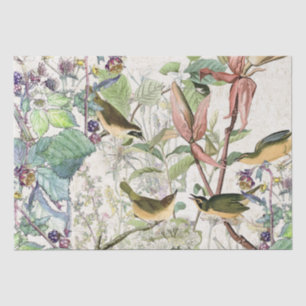 Papel seda de los Wildflowers de los pájaros de la