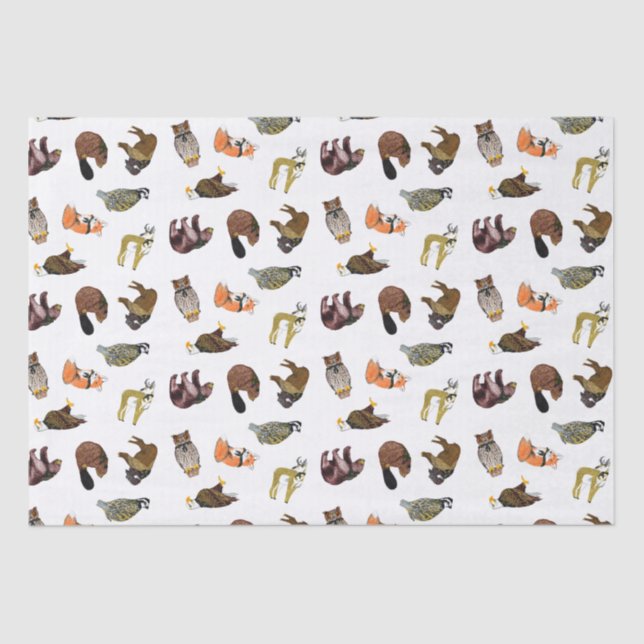 Papel seda de madera del Critter de la insignia (Anverso)