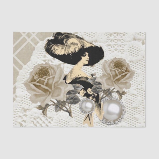 Papel seda de señora Ivory Lace Elegant del (Anverso)